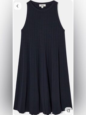 COS A Line Navy Ribbed Knit Dress